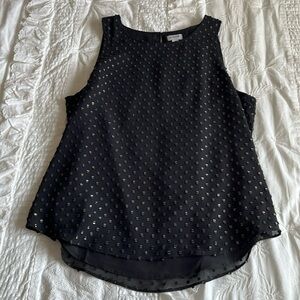 J. Crew black tank with gold dots